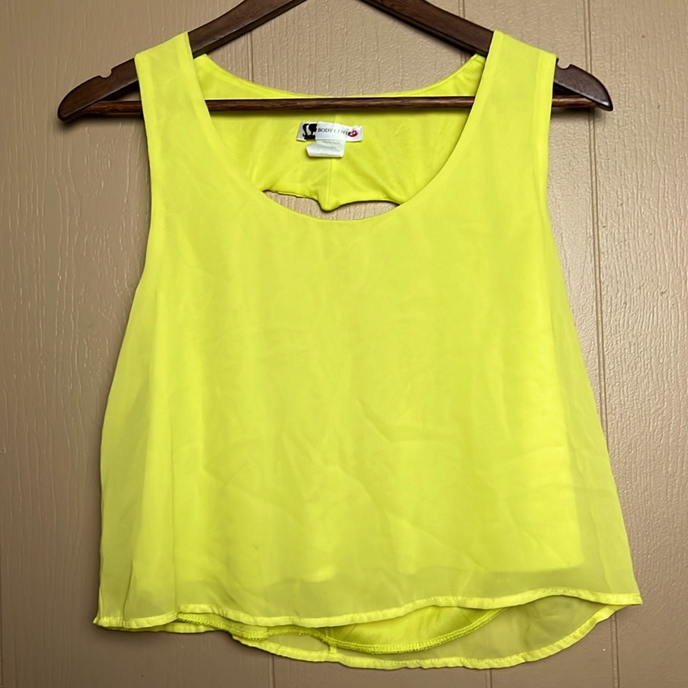 Body Central Crop Top With Heart Cutout In Back